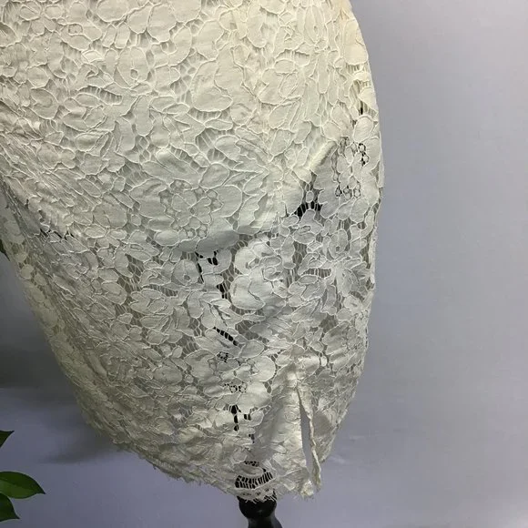 Fashion Nova- Cream Lace Bodysuit Dress, size L - Picture 8 of 11